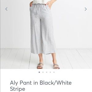 Marine Layer Black and White Wide Leg Aly Pant